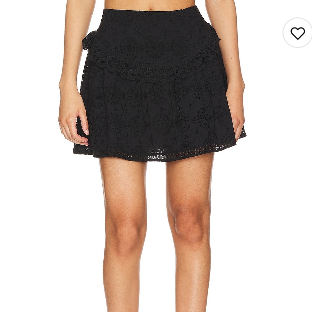 Tularosa Elegant Black Lace Mini Skirt